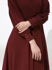 Sowears | Gracie Maroon Solid | Long Dress