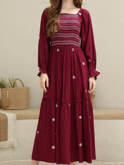 Sowears | Taflen Plum Embroidered | Smoked Dress