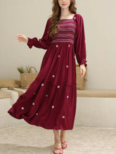 Sowears | Taflen Plum Embroidered | Smoked Dress