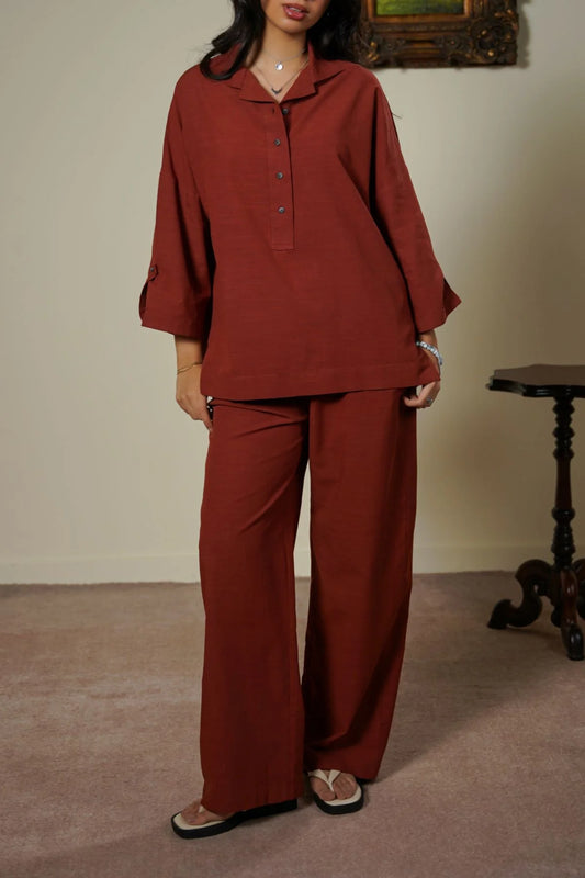 LAMA HALF-BUTTON SUMMER SHIRT For Women