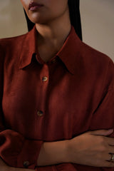 LAMA CUT-HEM SUEDE SHIRT For Women