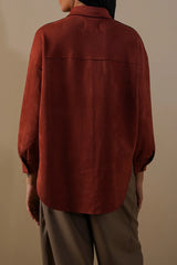 LAMA CUT-HEM SUEDE SHIRT For Women