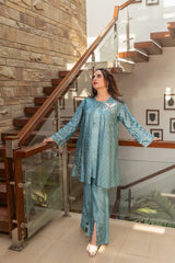 Wahaj M Khan | The Print Story | Periwinkle Sheesha Jacket