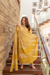 Wahaj M Khan | The Print Story | Yellow Shaded Sheesha Outfit