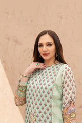 Wahaj M Khan | The Print Story | Sea Green TPS Outfit