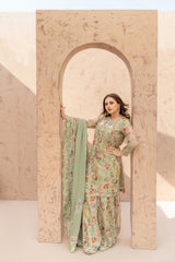 Wahaj M Khan | The Print Story | Sage Green TPS Outfit