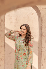 Wahaj M Khan | The Print Story | Sage Green TPS Outfit