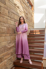 Wahaj M Khan | The Print Story | Purple Shaded Sheesha Outfit