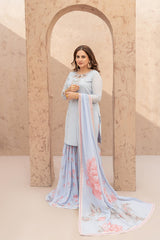 Wahaj M Khan | The Print Story | Iceblue TPS Gharara