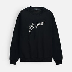 Balmain Black Silver S Sweatshirt For Men