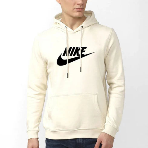 NIK White Fleece Hoodie For Men