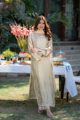 Wahaj M Khan | Pari Collection | Ivory biege Pari Outfit