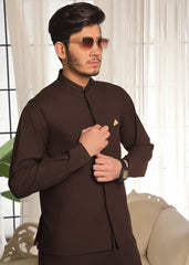 (3 Piece) - Dark Brown Suit with Matching Waistcoat