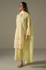 Cross Stitch | Chikankari Lawn 25 | LEMON ZEST