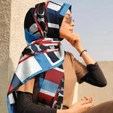 Chinese Knotwork Silk Hijab - Black Wolf