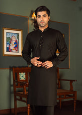 Kumash Textiles Charcoal Grey Mens Kameez Shalwar