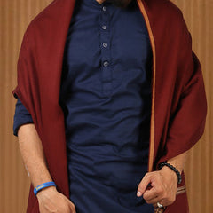 Kamaal Khan Peshawari Dhussa Shawl (Medium) - Oak Brown