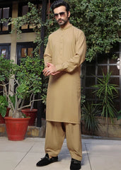 (3 Piece) - Sand Brown Suit with Matching Waistcoat