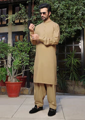 (3 Piece) - Sand Brown Suit with Matching Waistcoat