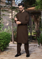(3 Piece) - Festive Brown Suit with Matching Waistcoat