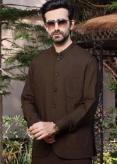 (3 Piece) - Festive Brown Suit with Matching Waistcoat