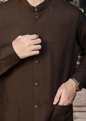 (3 Piece) - Festive Brown Suit with Matching Waistcoat