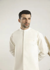 Bosky White Cotton Kurta Trouser & Waistcoat - Men - 3 PC