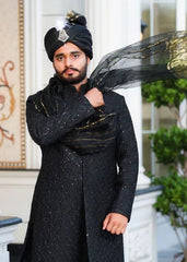 BLACK SHERWANI RF01 - Azlan Shahzad