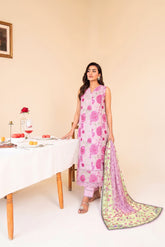 Faiza Faisal | FNF Printed Lawn | FUCHSIA PINK