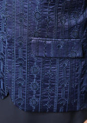 Navy Blue Sequin Embroidered Prince Coat - Men - Abdullah Amin By Muraqsh