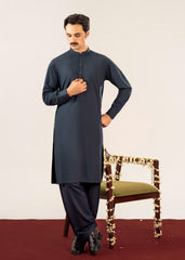 Midnight Blue Blended Kameez Shalwar - Men