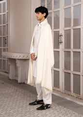 Abdullah Amin By Muraqsh Off White Wool Shawl