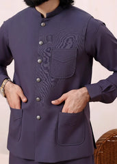 (3 Piece) - Shadow Crest Grey Suit with Matching Waistcoat