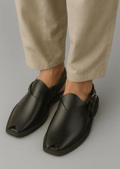 Khan's Wear Peshawri Chappal (Charsadda) Black