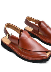 Starlet Shoes LEATHER PESHAWARI CHAPPAL - ATG0004 - BROWN