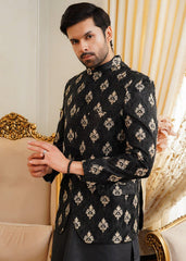 Black & Golden Prince Coat - Azlan Shahzad