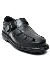 LEATHER SANDAL - 5050 BLACK - Starlet Shoes