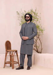 (3 Piece) - Grey Ash Mirage Suit with Matching Waistcoat