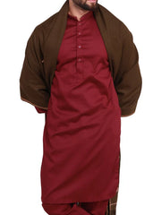 Peshawari Dhussa Shawl - Coffee Brown