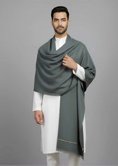 Kashmiri Baildar Dhussa Shawl For Men - Cool Grey