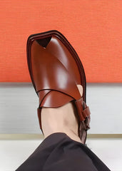 Khan's Wear Peshawri Chappal (Charsadda) Brown