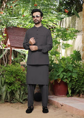 (3 Piece) - Sapphire Grey Suit with Matching Waistcoat