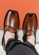 Khan's Wear Peshawri Chappal (Charsadda) Brown