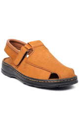 LEATHER SANDAL - 4001 MUSTARD - Starlet Shoes