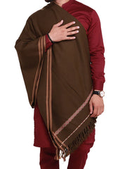Peshawari Dhussa Shawl - Coffee Brown