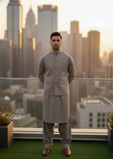 (3 Piece) - Matte Stone Suit For Men