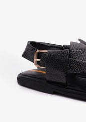 Saplaay Charsadwal Black Grained Leather For Men
