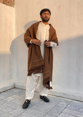 Kamaal Khan Dhussa Peshawari Shawl For Men - Brown