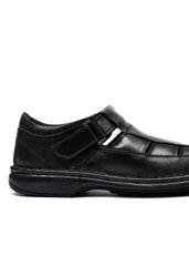 LEATHER SANDAL - 5050 BLACK - Starlet Shoes