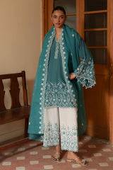 Cross Stitch | Mahiri Lawn 25 | TEAL DREAM